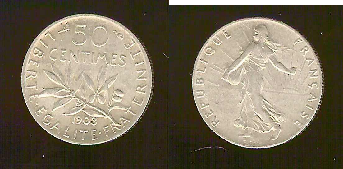 50 centimes Semeuse 1903 AU
